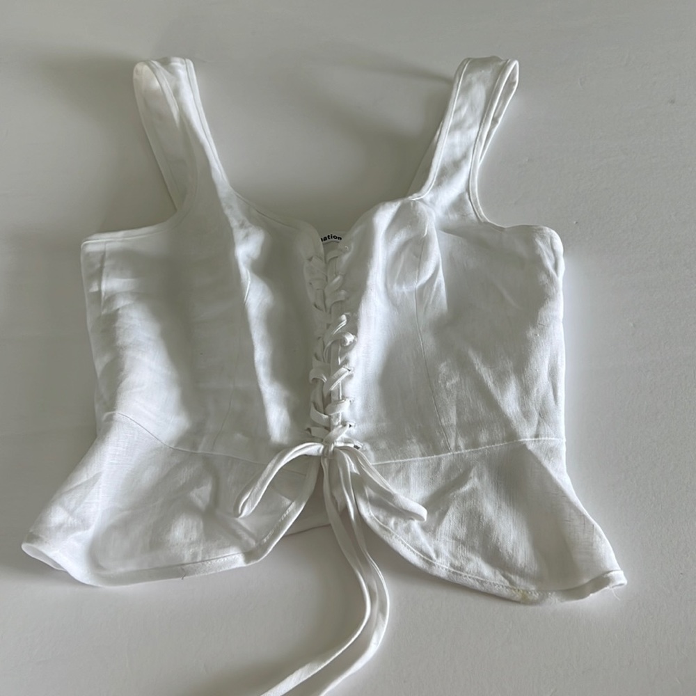 Reformation linen, corset top